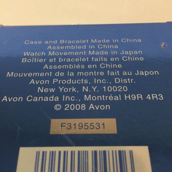 New In Box Avon Mother Of Pearl Bold White Hinged Cuff Bangle Style Analog Watch - Picture 6 of 8